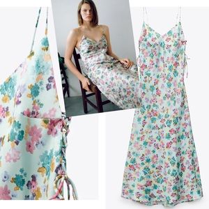 Zara 🍭Host Pick🍭SIDE RUCHING PRINTED DRESS